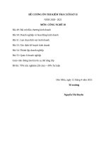 Đề cương ôn tập học kì 2 môn Công nghệ lớp 10 năm 2020-2021 - Trường THPT Lý Thường Kiệt