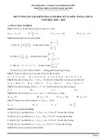 Đề cương ôn tập học kì 2 môn Toán lớp 11 năm 2020-2021 - Trường THPT Lương Ngọc Quyến