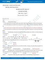 Đề thi giữa HK1 môn Vật lý 11 năm 2019-2020 trường THPT Phạm Hùng có đáp án