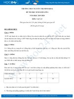 Đề thi HSG môn Vật lý 6 năm học 2019-2020 trường THCS Nguyễn Thị Minh Khai có đáp án