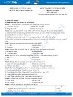 Đề kiểm tra chất lượng HK1 môn Lịch Sử 7 năm học 2019-2020 Trường THCS Phương Thạnh