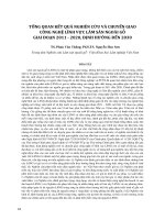 Tổng quan kết quả nghiên cứu và chuyển giao công nghệ lĩnh vực lâm sản ngoài gỗ giai đoạn 2011-2020, định hướng đến 2030