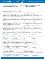 Đề ôn tập HK1 môn Hóa học 11 năm 2019 - 2020 Trường THPT Thanh Chương