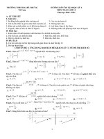 Đề cương ôn tập học kì 1 môn Toán lớp 12 năm 2020-2021 - Trường THPT Hai Bà Trưng