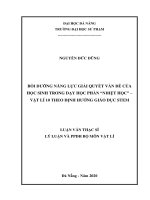Bồi dưỡng năng lực giải quyết vấn đề của học sinh trong dạy học phần “nhiệt học” – vật lí 10 theo định hướng giáo dục stem  