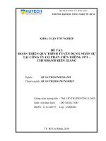 Hoàn thiện quy trình tuyển dụng nhân sự tại công ty Cổ phần Viễn Thông FPT chi nhánh Kiên Giang