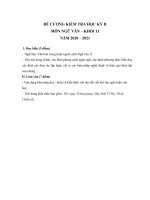 Đề cương ôn tập học kì 2 môn Ngữ văn lớp 11 năm 2020-2021 - Trường THPT Lý Thường Kiệt