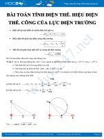 Bài toán tính điện thế. Hiệu điện thế. Công của lực điện trường có hướng dẫn chi tiết