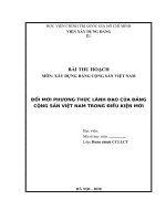 ĐỔI mới PHƯƠNG THỨC LÃNH đạo của ĐẢNG CỘNG sản VIỆT NAM TRONG TÌNH HÌNH mới 
