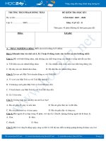 Đề thi HK1 môn Vật lý 8 năm học 2019-2020 có đáp án trường THCS Phạm Hồng Thái