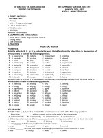 Đề cương ôn tập giữa học kì 1 môn Tiếng Anh lớp 11 năm 2020-2021 - Trường THPT Yên Hòa