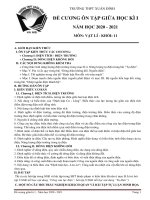 Đề cương ôn tập giữa học kì 1 môn Vật lí lớp 11 năm 2020-2021 - Trường THPT Xuân Đỉnh