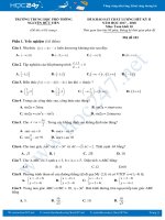 Bộ 4 mã đề thi HK2 môn Toán 10 Trường THPT Nguyễn Hữu Tiến năm 2017 - 2018 có đáp án