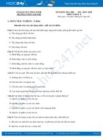 Đề thi HK1 môn GDCD 8 năm học 2019 - 2020 có đáp án PGD Sông Hinh