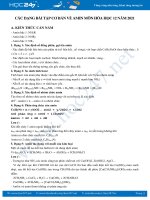 Các dạng bài tập cơ bản về Amin môn Hóa học 12 năm 2021