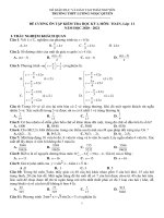 Đề cương ôn tập học kì 1 môn Toán lớp 11 năm 2020-2021 - Trường THPT Lương Ngọc Quyến