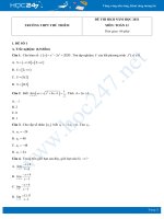 Bộ 5 đề thi HKII năm 2021 môn Toán 11 - Trường THPT Thủ Thiêm