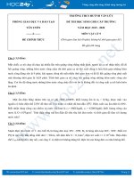 Đề thi HSG môn Vật lý 9 năm học 2019-2020 trường THCS Huỳnh Văn Lũy có đáp án