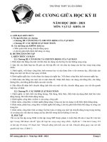 Đề cương ôn tập giữa học kì 2 môn Vật lí lớp 10 năm 2020-2021 - Trường THPT Xuân Đỉnh