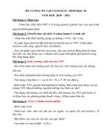 Đề cương ôn tập học kì 2 môn Sinh học lớp 10 năm 2020-2021 - Trường THPT Hà Huy Tập