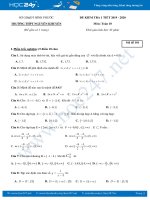 Đề kiểm tra 1 tiết Chương 2 Đại số 10 năm học 2019 - 2020 Trường THPT Nguyễn Khuyến