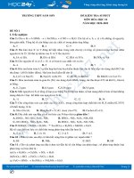 Bộ 4 đề kiểm tra 45 phút môn Hóa học 10 năm 2020 Trường THPT Sầm Sơn