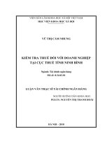 Kiểm tra thuế đối với doanh nghiệp tại cục thuế tỉnh ninh bình