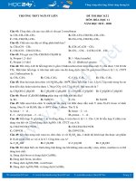 Đề thi HK2 năm 2020 môn Hóa học 11 Trường THPT Ngô Sỹ Liên