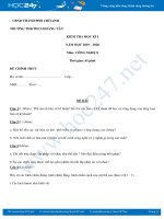 Đề kiểm tra HK1 môn Công Nghệ 8 năm học 2019-2020 có đáp án trường TH&THCS Hoàng Tân