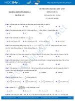 Đề thi giữa HK1 môn Toán 11 năm 2018 có đáp án - Trường THPT Yên Phong 1