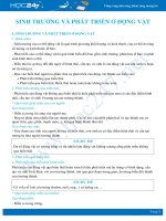 Lý thuyết trọng tâm ôn tập chuyên đề Sinh trưởng và phát triển ở động vật Sinh học 11