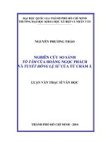 Nghiên cứu so sánh tố tâm của hoàng ngọc phách và tuyết hồng lệ sử của từ chẩm á     
