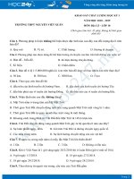 Đề thi HK1 môn Địa lớp 10 năm 2018-2019 - Trường THPT Nguyễn Viết Xuân