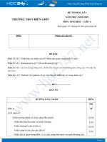 Đề thi HK1 môn Sinh học lớp 6 năm 2018-2019 - Trường THCS Biên Giới có đáp án