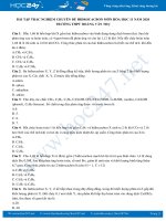Bài tập trắc nghiệm ôn tập chuyên đề Hiđrocacbon môn Hóa học 11 năm 2020 Trường THPT Hoàng Văn Thụ