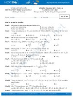 Đề thi HK1 môn Toán 10 năm học 2019 - 2020 có đáp án Trường THPT Triệu Quang Phục