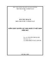 KIỂM SOÁT QUYỀN lực NHÀ nước ở VIỆT NAM HIỆN NAY 
