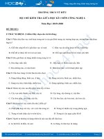 Bộ 2 đề kiểm tra giữa HK1 môn Công Nghệ 6 năm học 2019-2020 trường THCS Vũ Hữu