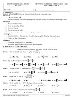 Đề cương ôn tập học kì 1 môn Toán lớp 11 năm 2020-2021 - Trường THPT Hai Bà Trưng