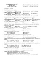 Đề cương ôn tập giữa học kì 1 môn Hóa học lớp 12 năm 2020-2021 - Trường THPT Lương Ngọc Quyến