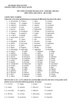 Đề cương ôn tập học kì 2 môn Tiếng Anh lớp 10 năm 2020-2021 - Trường THPT Lương Ngọc Quyến (Hệ 10 năm)