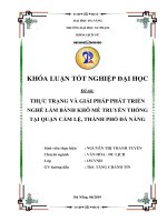 Thực trạng và giải pháp phát triển nghề làm bánh khô mè truyền thống tại quận cẩm lệ thành phố đà nẵng 