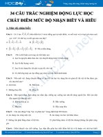 34 câu trắc nghiệm Động lực học chất điểm mức độ nhận biết và hiểu môn Vật lý 10