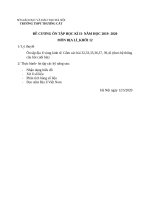 Đề cương ôn tập học kì 2 môn Địa lí lớp 12 năm 2019-2020 - Trường THPT Thượng Cát