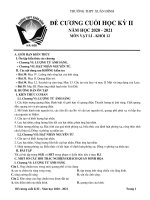 Đề cương ôn tập học kì 2 môn Vật lí lớp 12 năm 2020-2021 - Trường THPT Xuân Đỉnh