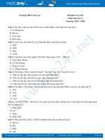 Đề kiểm tra 1 tiết HK1 môn Lịch Sử 11 năm học 2019 - 2020 Trường THPT Yên Lạc