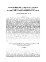 Nghiên cứu khoa học và chuyển giao công nghệ phục vụ phát triển ngành lâm nghiệp giai đoạn 2011-2020 và định hướng đến năm 2030