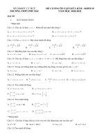 Đề cương ôn tập giữa học kì 2 môn Toán lớp 10 năm 2020-2021 - Trường THPT Phú Bài