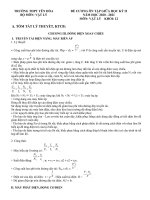 Đề cương ôn tập giữa học kì 2 môn Vật lí lớp 12 năm 2020-2021 - Trường THPT Yên Hòa