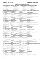 Đề cương ôn tập học kì 2 môn Tiếng Anh lớp 10 năm 2020-2021 - Trường THPT Hai Bà Trưng